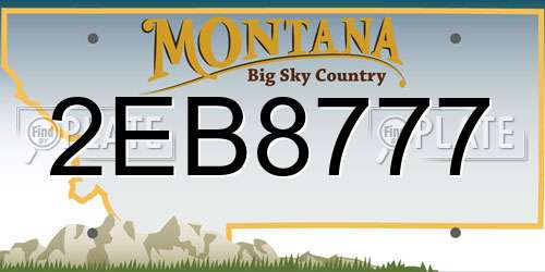 2EB8777 Montana License Plate
