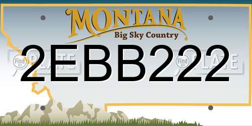 2EBB222 Montana License Plate