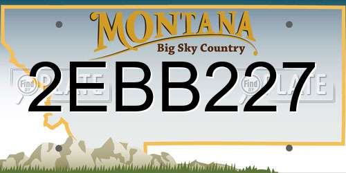 2EBB227 Montana License Plate