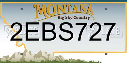 2EBS727 Montana License Plate