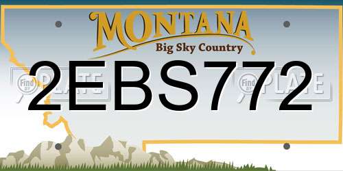 2EBS772 Montana License Plate