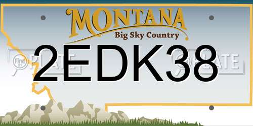 2EDK38 Montana License Plate