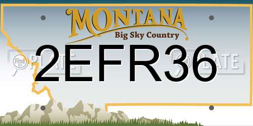 2EFR36 Montana License Plate