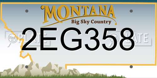2EG358 Montana License Plate