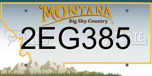 2EG385 Montana License Plate