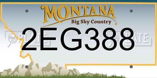 2EG388 Montana License Plate