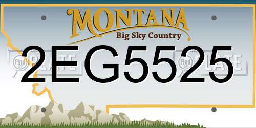 2EG5525 Montana License Plate