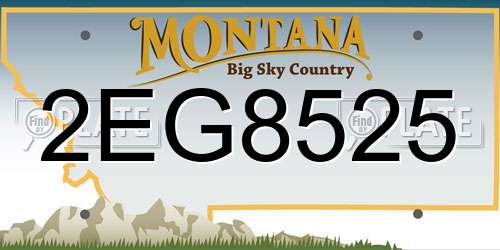 2EG8525 Montana License Plate