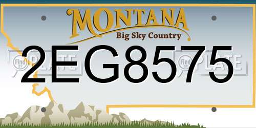 2EG8575 Montana License Plate