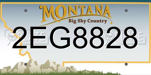 2EG8828 Montana License Plate