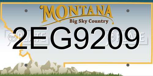 2EG9209 Montana License Plate