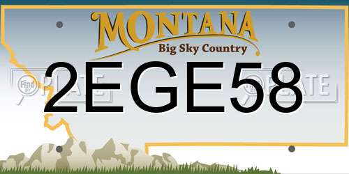 2EGE58 Montana License Plate