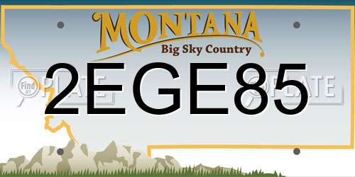 2EGE85 Montana License Plate
