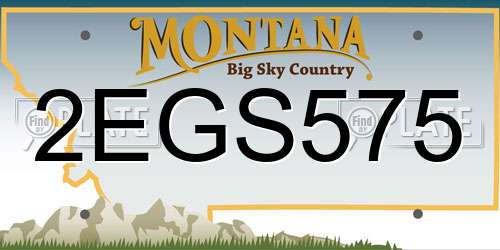 2EGS575 Montana License Plate