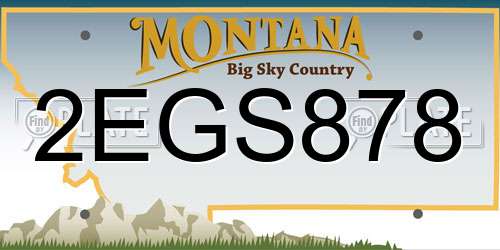 2EGS878 Montana License Plate