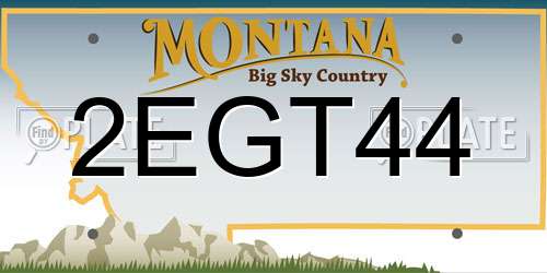 2EGT44 Montana License Plate