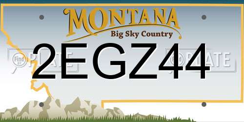2EGZ44 Montana License Plate