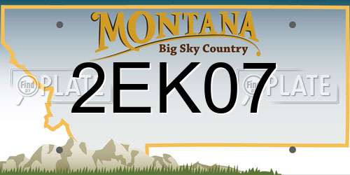 2EK07 Montana License Plate