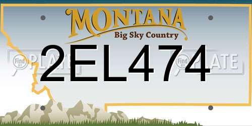 2EL474 Montana License Plate