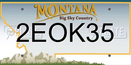 2EOK35 Montana License Plate