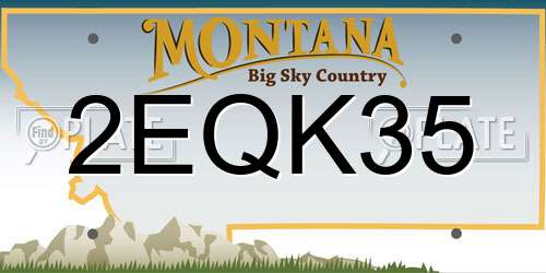 2EQK35 Montana License Plate
