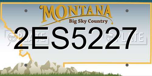 2ES5227 Montana License Plate