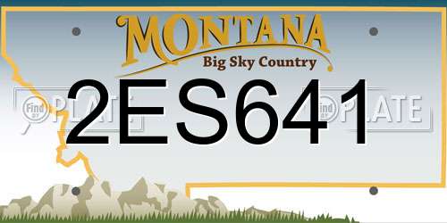 2ES641 Montana License Plate