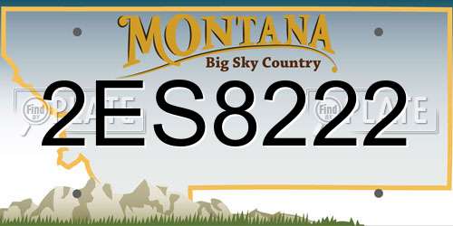 2ES8222 Montana License Plate