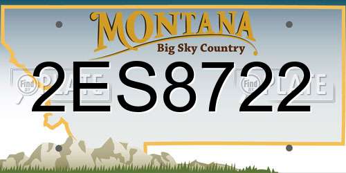2ES8722 Montana License Plate