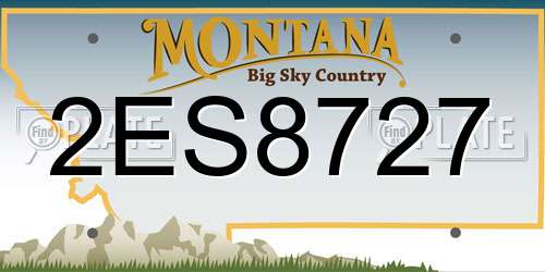 2ES8727 Montana License Plate