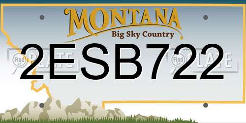 2ESB722 Montana License Plate