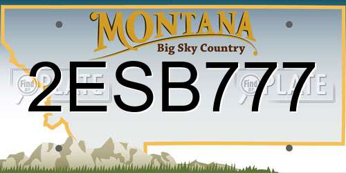 2ESB777 Montana License Plate