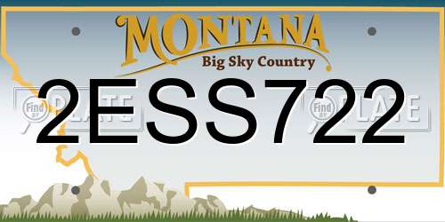 2ESS722 Montana License Plate