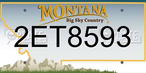 2ET8593 Montana License Plate