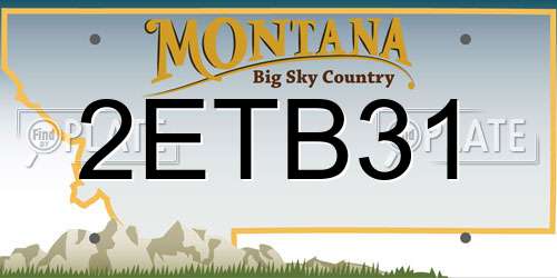 2ETB31 Montana License Plate