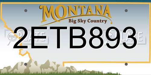 2ETB893 Montana License Plate