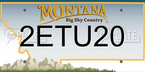 2ETU20 Montana License Plate