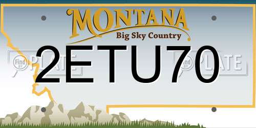 2ETU70 Montana License Plate
