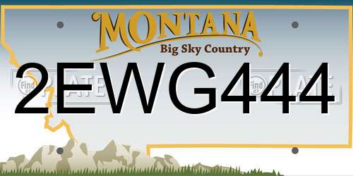 2EWG444 Montana License Plate