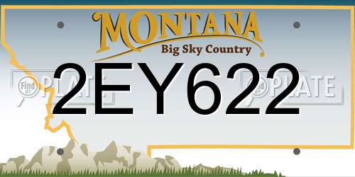 2EY622 Montana License Plate