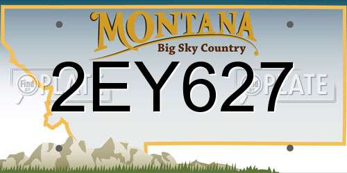2EY627 Montana License Plate