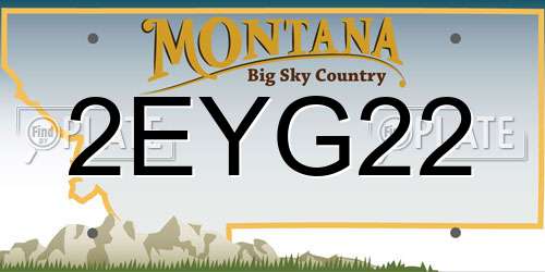 2EYG22 Montana License Plate