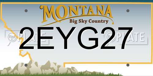 2EYG27 Montana License Plate
