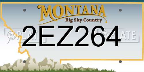 2EZ264 Montana License Plate
