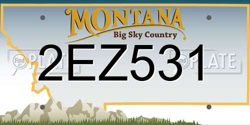 2EZ531 Montana License Plate