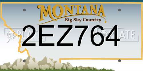 2EZ764 Montana License Plate