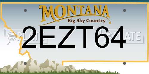 2EZT64 Montana License Plate