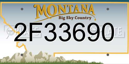 2F33690 Montana License Plate