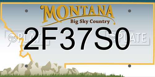 2F37S0 Montana License Plate