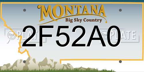 2F52A0 Montana License Plate